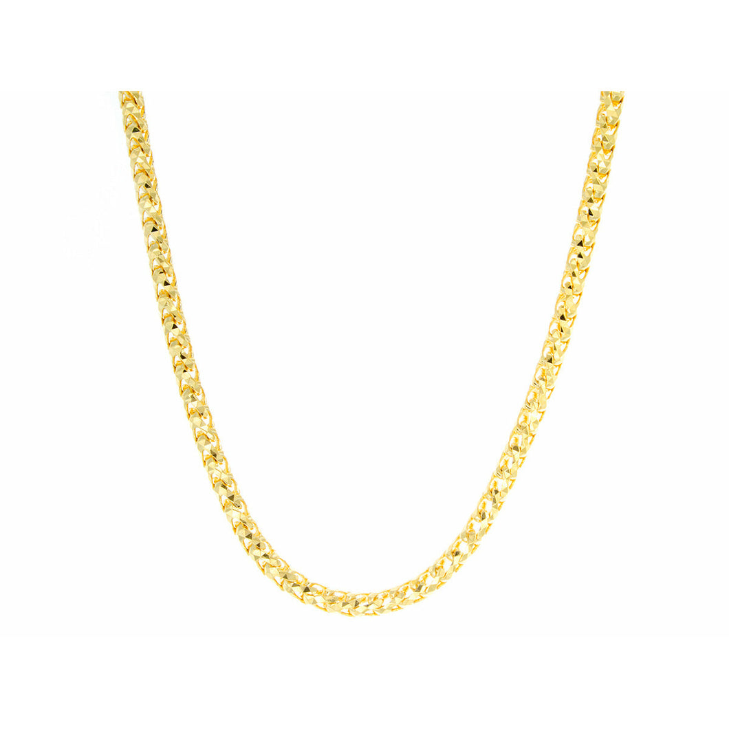 4mm Solid Round Millennium Franco Links 24 Inches 14k Gold