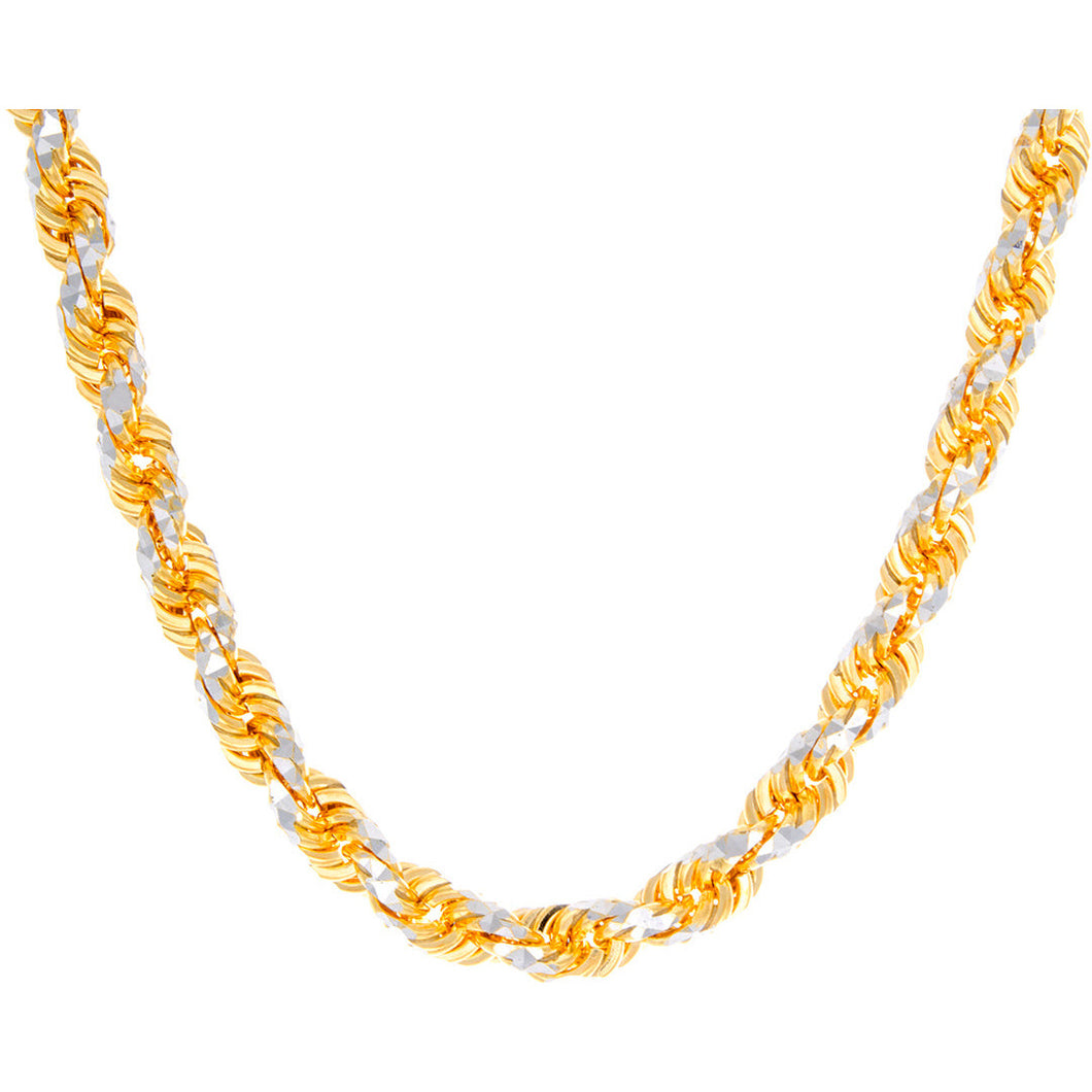 5 mm Solid Diamond Cut Sella Rope Chain 10k Gold