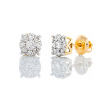 Load image into Gallery viewer, 0.48ctw Imperial Cluster Diamond Studs 14k Gold
