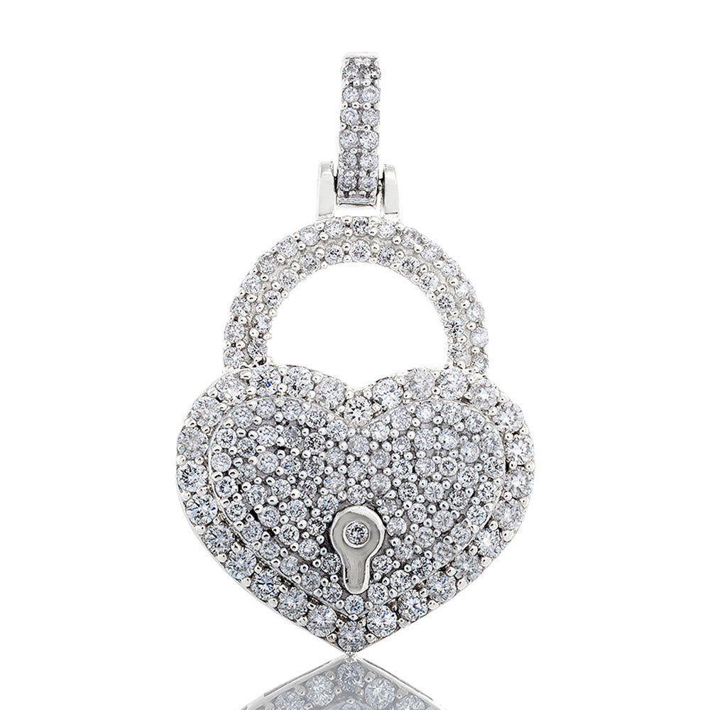 1.25ctw Iced Out Heart Lock