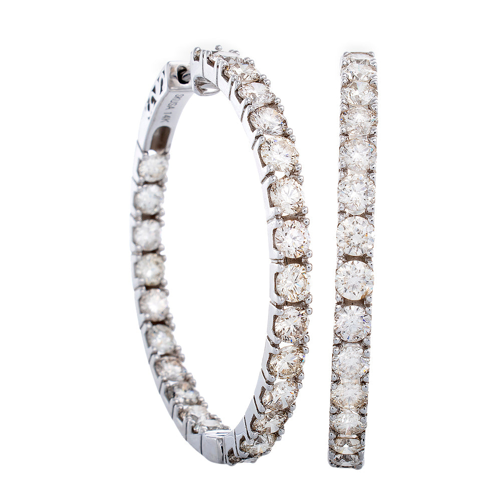 1.50ctw Diamond Inside-Out Hoops with Lock Back