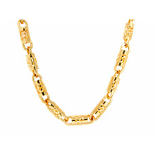 Load image into Gallery viewer, 5mm Solid Greek Key Bullet Link Chain 10k Gold
