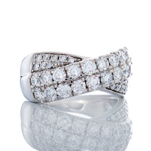 Load image into Gallery viewer, 1.27ctw Cross Over Diamond Band 14k White Gold
