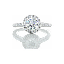 Load image into Gallery viewer, GIA 1.68ctw Brilliant Cut Solitaire With Round Diamond Pave Halo &amp; Shoulders 18k White Gold
