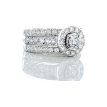 Load image into Gallery viewer, 2.00ctw Round Illusion Solitaire Center with Round Halo 3pcs Bridal Set 14k White Gold
