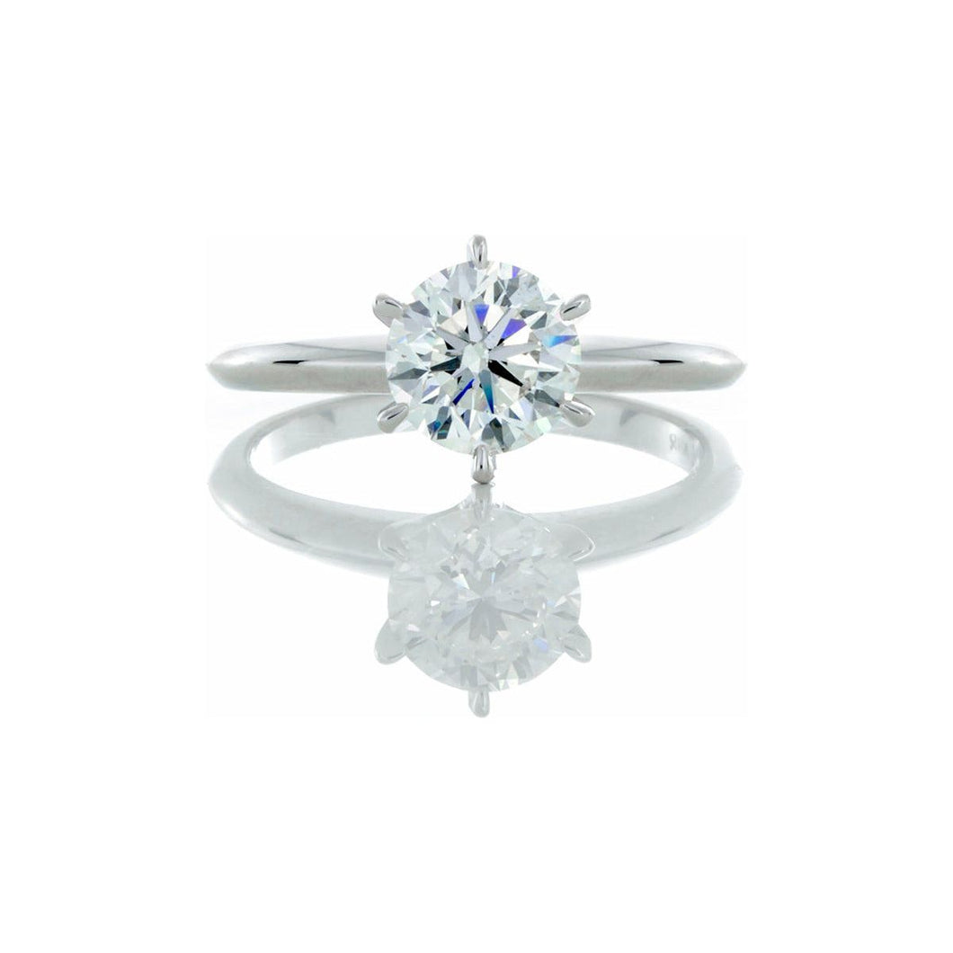 0.36ct Round Brilliant Solitaire with Six Prong Mount 14k White Gold