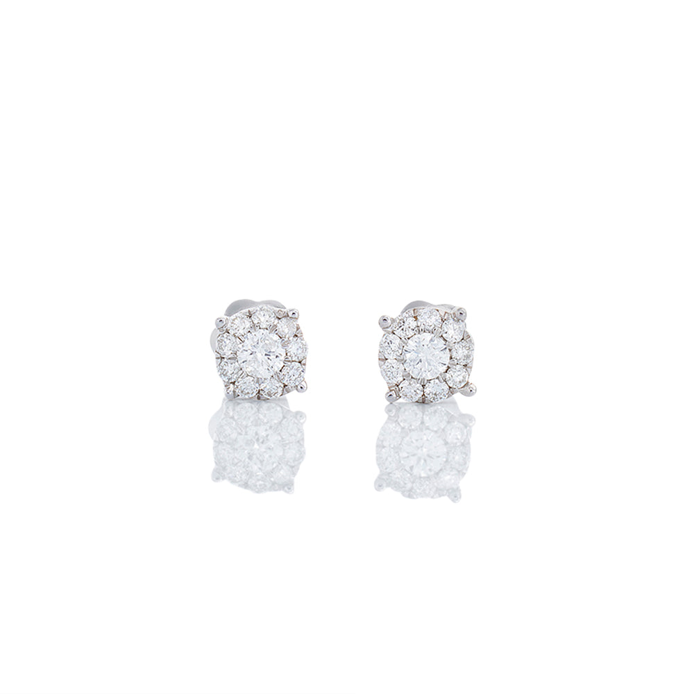 0.25ctw Round Imperial Diamond Studs 14k White Gold