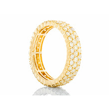 Load image into Gallery viewer, 3.25ctw Three Row Shared Prong Set Eternity Band 10k Gold
