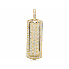 Load image into Gallery viewer, 2.90ctw Elongated Full Diamond Pave Dog Tag 10k Gold
