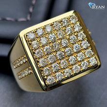 Load image into Gallery viewer, 1.50ctw Soft Square Diamond Forefront with Two Row Diamond Shoulders 10k Gold
