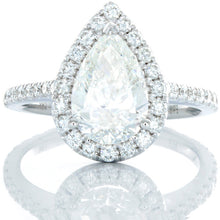 Load image into Gallery viewer, 2.61ctw Pear Cut Lab Created Diamond Engagement Ring with Halo
