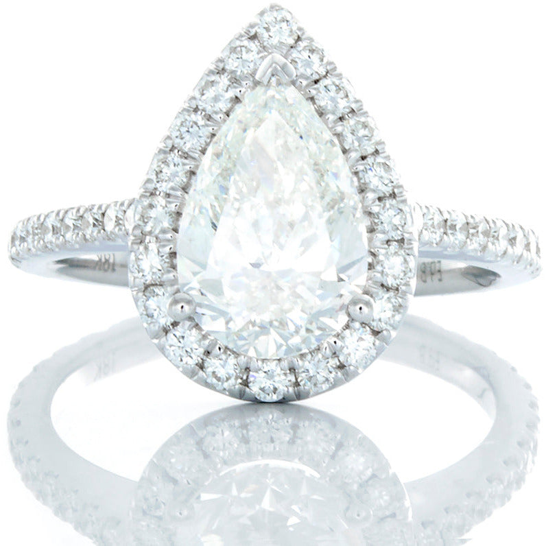2.61ctw Pear Cut Lab Created Diamond Engagement Ring with Halo