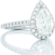 Load image into Gallery viewer, 2.61ctw Pear Cut Lab Created Diamond Engagement Ring with Halo
