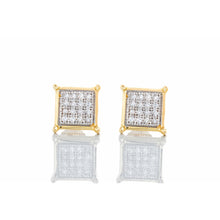 Load image into Gallery viewer, 0.05ctw 3x3 Micro Pave Square Diamond Studs
