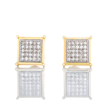 Load image into Gallery viewer, 0.15ctw 5x5 Square Micro Pave Diamond Studs 10kt Gold
