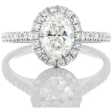 Load image into Gallery viewer, 1.48ctw Lab Created Oval Solitaire Diamond Engagement Ring with Halo
