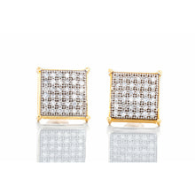Load image into Gallery viewer, 0.25ctw Square Micro Pave Diamond Studs 10kt Gold
