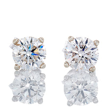 Load image into Gallery viewer, 1.02ctw Round Diamond Solitaire Studs 14k White Gold
