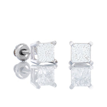 Load image into Gallery viewer, 1.00ctw Princess Cut Lab Created Diamond Studs
