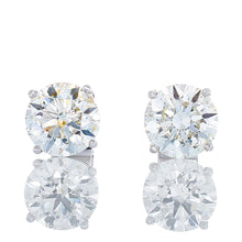 Load image into Gallery viewer, AGS 2.01ctw Round Diamond Solitaire Studs 14k White Gold
