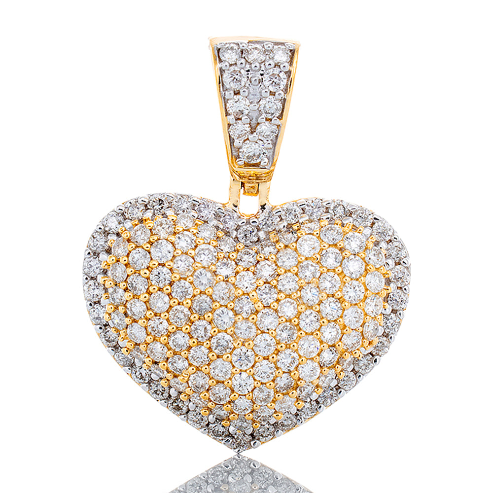 1.35ctw Full Diamond Pave Heart with Elevated Center