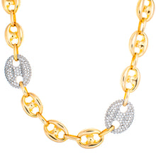 Load image into Gallery viewer, 9.50mm - 13mm Gucci Puff Links High Polished &amp; CZ Links 10k Gold
