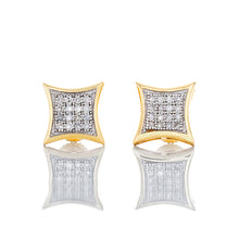 Load image into Gallery viewer, 0.10ctw Micro Pave Diamond Concaved Studs 10k Gold

