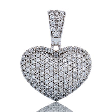 Load image into Gallery viewer, 1.35ctw Full Diamond Pave Heart with Elevated Center 10k White Gold
