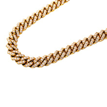 Load image into Gallery viewer, 18.06ctw 9mm Single Row Prong Set Miami Cuban Chain 10k Gold
