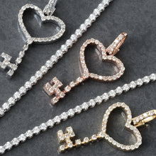 Load image into Gallery viewer, 0.95ctw Large Heart Key Pendant 10k Rose Gold
