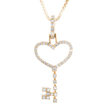 Load image into Gallery viewer, 0.95ctw Large Heart Key Pendant 10k  Gold
