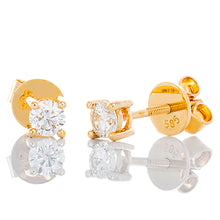 Load image into Gallery viewer, 0.40ctw Round Diamond Solitaire Studs 14k Gold
