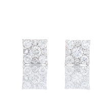 Load image into Gallery viewer, 0.40ctw Square Imperial Cluster Diamond Studs 14k White Gold
