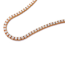 Load image into Gallery viewer, 22.75ctw Diamond 17 Point Solitaire Four Prong Tennis Chain 18k Rose Gold
