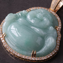 Load image into Gallery viewer, 2.91ctw Extra Large Laughing Buddha with Diamond Frame 10kt Gold
