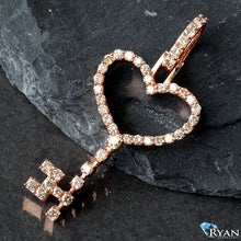Load image into Gallery viewer, 0.95ctw Large Heart Key Pendant 10k Rose Gold
