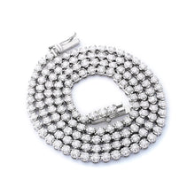 Load image into Gallery viewer, 3.55ctw Diamond Solitaire Tennis Chain with Round Basket Setting 10k White Gold
