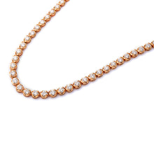 Load image into Gallery viewer, 11.50ctw Diamond 10 Point Solitaire Tennis Chain with Round Basket Setting 10k Rose Gold
