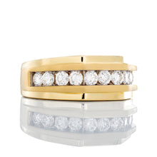 Load image into Gallery viewer, 1.00ctw 11 Diamond Solitaire Octagon Forefront Band 10k Gold
