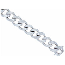 Load image into Gallery viewer, 5.50ctw 17mm Big Boy Diamond Pave Solid Miami Cuban Link Bracelet 10k White Gold

