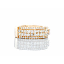 Load image into Gallery viewer, 3.25ctw Six Row Diamond Pave Band with Two Raised Center Rows 10k Gold
