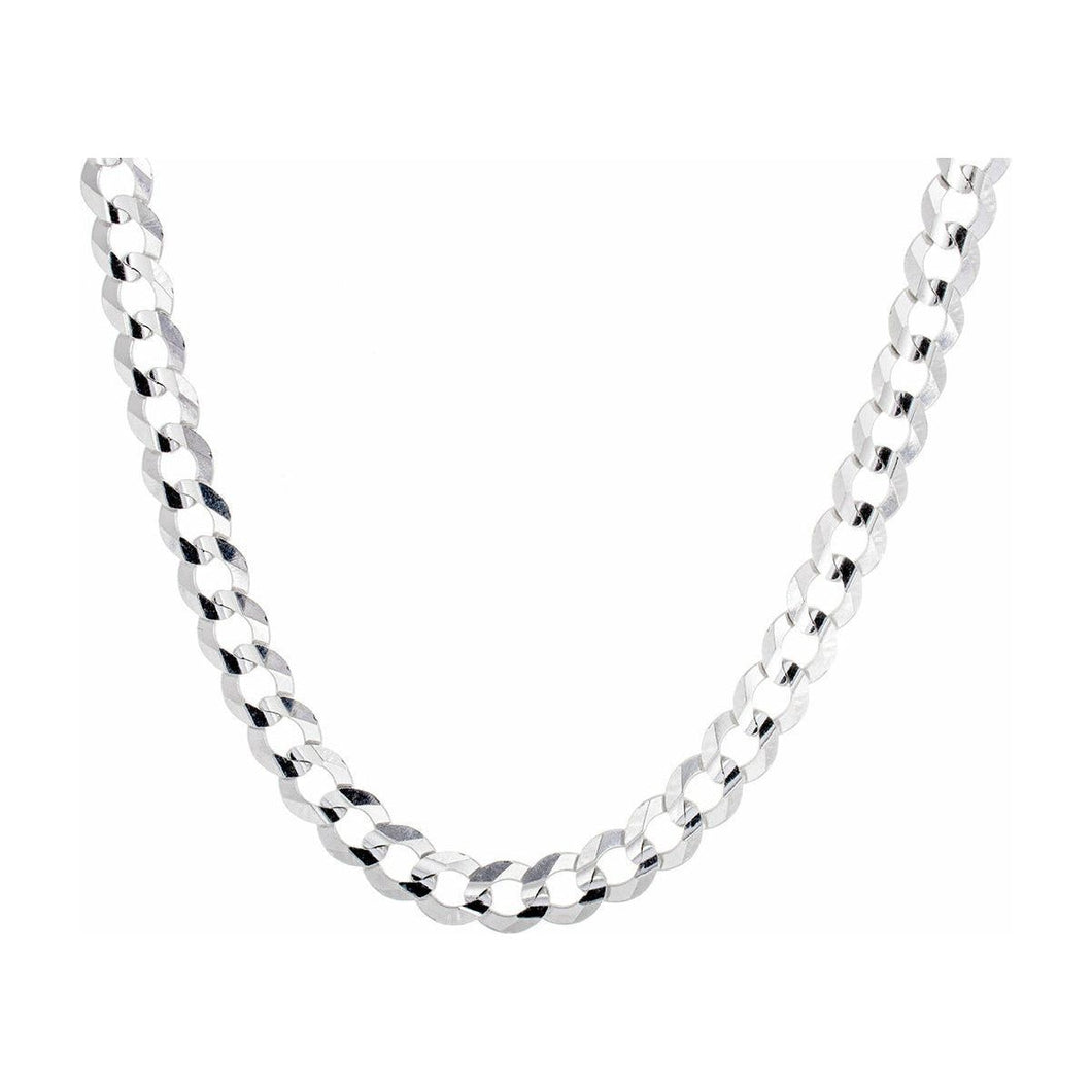 4.50mm Solid Beveled Edge Curb Link Chain 10k White Gold