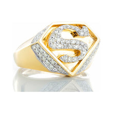 Load image into Gallery viewer, 0.65ctw Diamond Superman Ring 10k Gold
