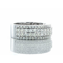 Load image into Gallery viewer, 1.85ctw Four Row Diamond Band with Two Raised Center Rows 10k White Gold

