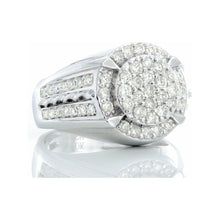 Load image into Gallery viewer, 1.15ctw Raised Round Cluster Center Diamond Shoulders with Rope Accents 10k White Gold
