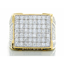 Load image into Gallery viewer, 3.15ctw Raised Diamond Square Top Six Row Diamond Shoulders 10k Gold
