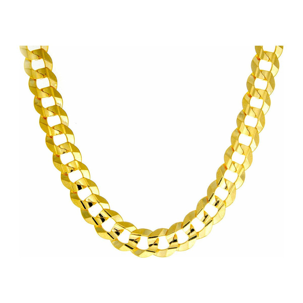7.50mm Solid Beveled Edge Curb Link Chain 10k Gold