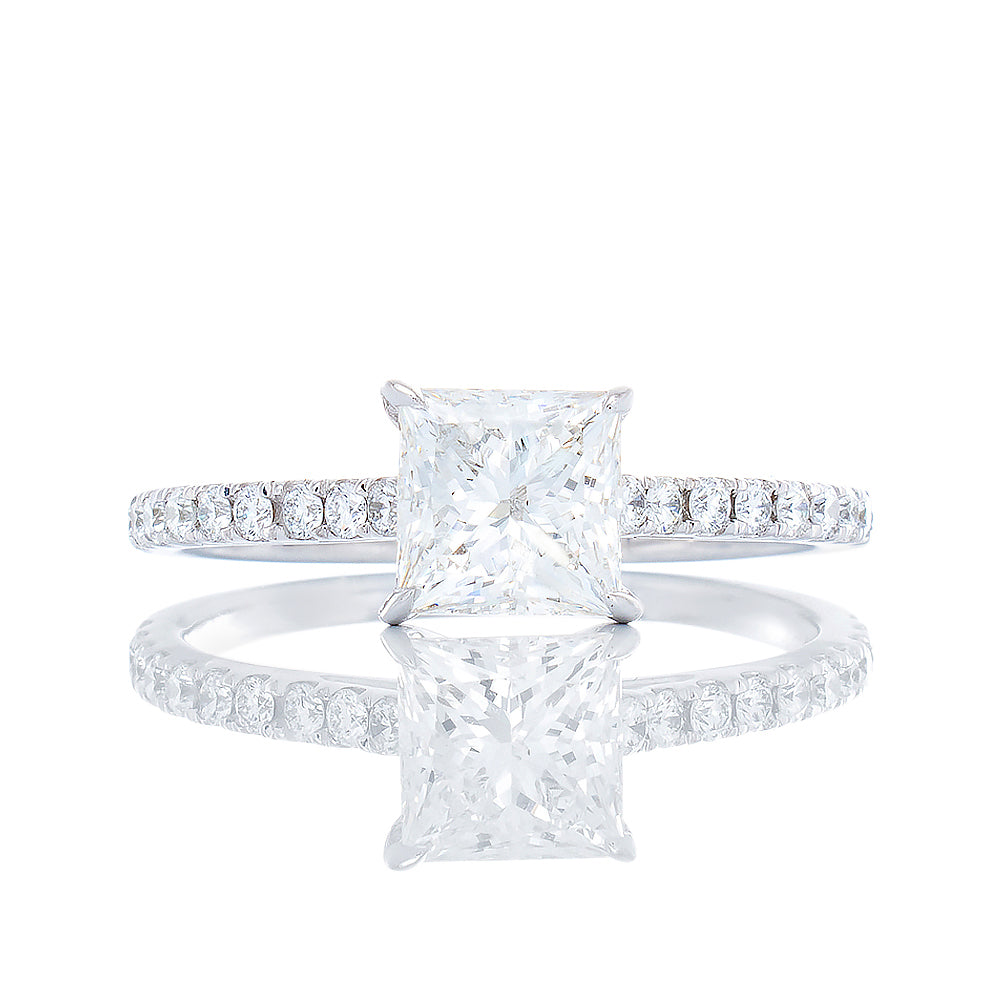 1.25ctw Princess Cut Engagement Ring