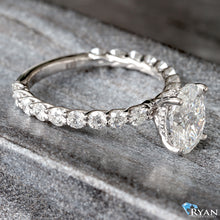 Load image into Gallery viewer, 2.55ctw Oval Solitaire with Hidden Halo &amp; U Prong Set Diamond Shoulders
