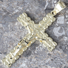 Load image into Gallery viewer, Diamond Cut Nugget Crucifix Cross
